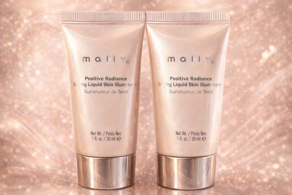 Mally Positive Radiance Illuminator Deeper 2 Pack Liquid Glow Sheer Blur Pearls